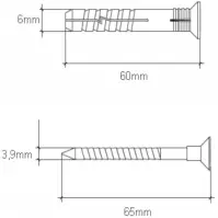 Wkręt-met Táguló tipli a gyors telepítéshez 6x60 mm L20