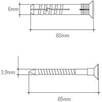 Wkręt-met Táguló tipli a gyors telepítéshez 6x60 mm L20