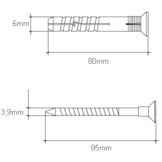Wkręt-met Táguló tipli a gyors telepítéshez 6x80 mm L10,2
