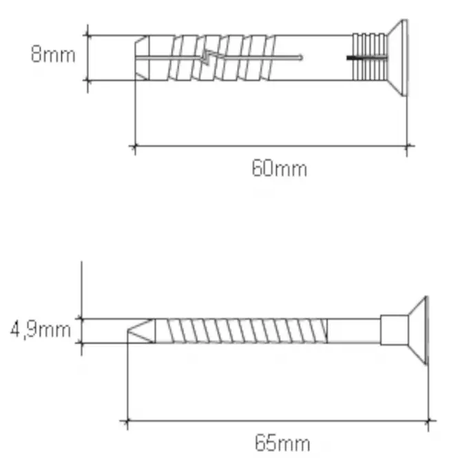 Wkręt-met Táguló tipli a gyors telepítéshez 8x60 mm L100,2