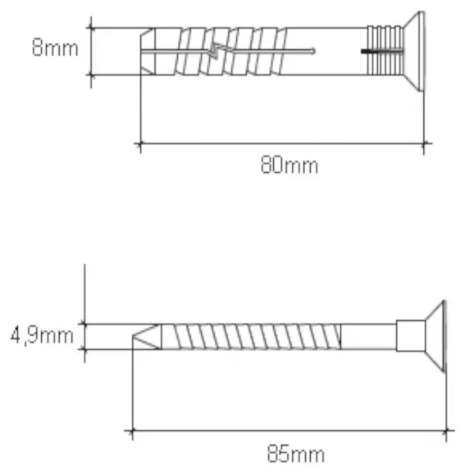 Wkręt-met Táguló tipli a gyors telepítéshez 8x80 mm L10,2