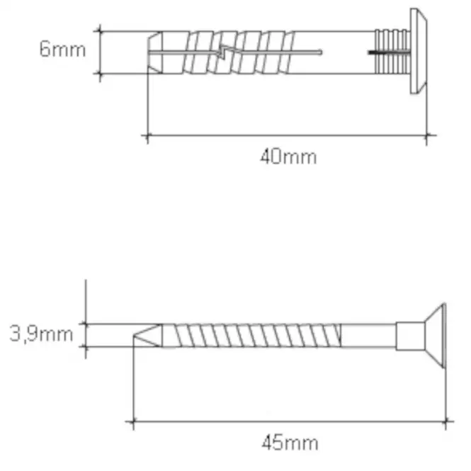 Wkręt-met Táguló tipli gallérral 6x40 mm L100,2