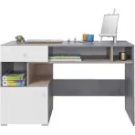 Iróasztal Sigma 125 SI10 konkrét/fehér/tölgy