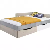 Ágy Sigma beton/fehér/tölgy 124 SI16
