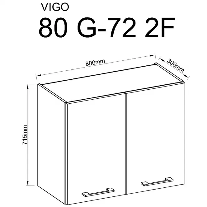 Konyhaszekrény Vigo fehér 80G-2F