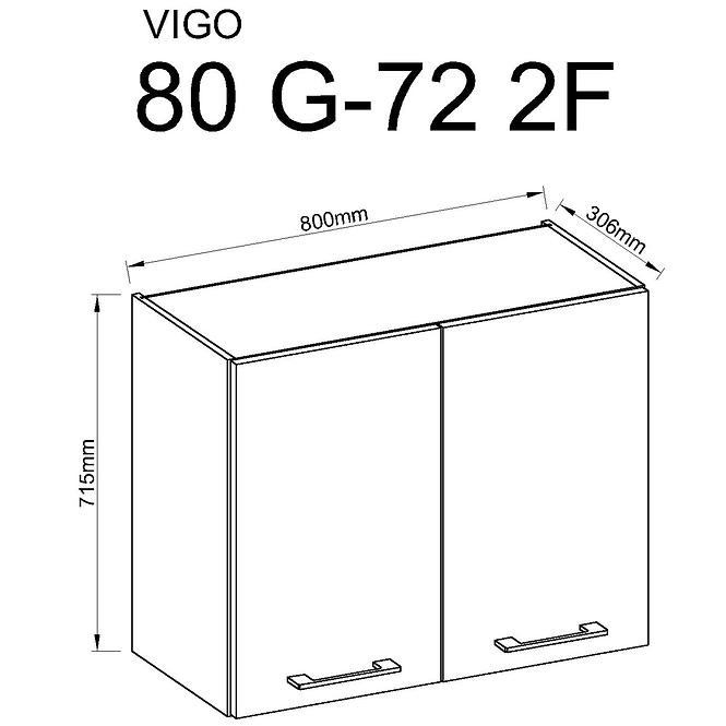 Konyhaszekrény Vigo fehér 80G-2F