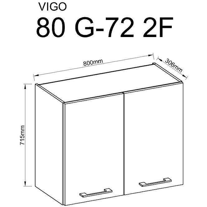 Konyhaszekrény Vigo grafit 80G-2F