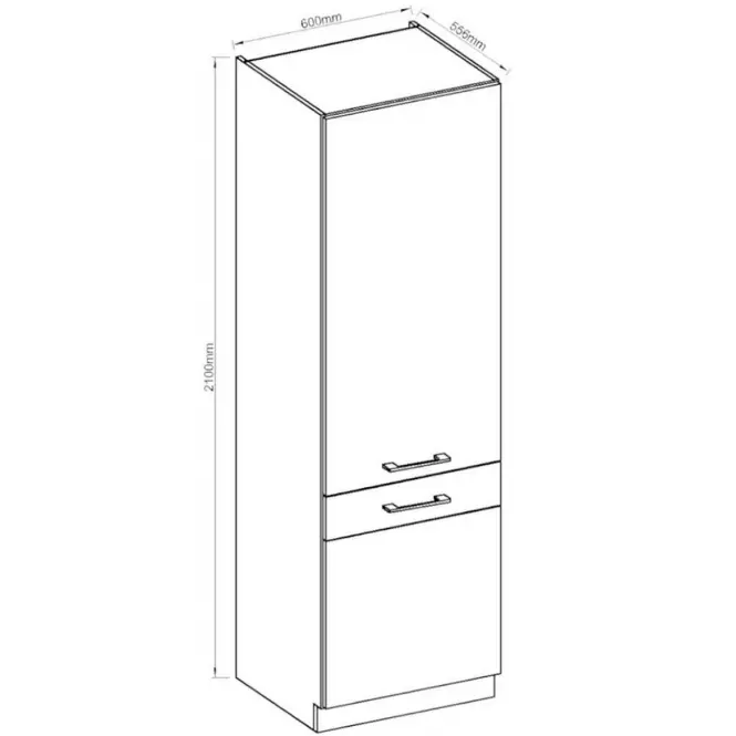 Konyhaszekrény Vigo fehér 60LO-210 2F,3