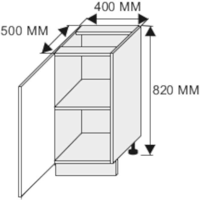 Konyhaszekrény Emporium d1d/40 grey stone/kor.fehér