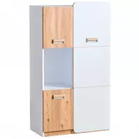 Regál Lorento 05 ragyogó fehér/tölgy nash