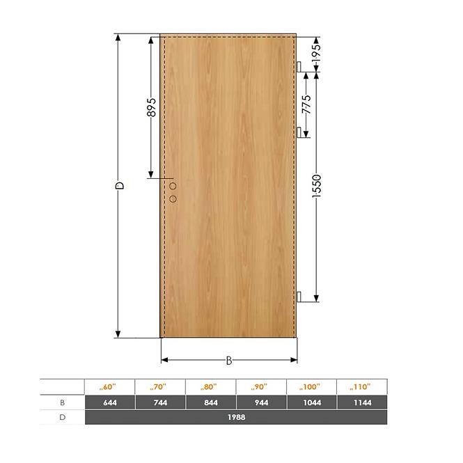 Beltéri ajtó Norma Decor 1 90L európai tölgy B639,5