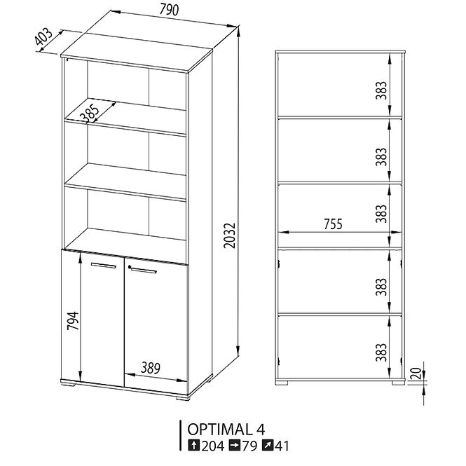 Regál  79 Optimal 04  tölgy sonoma