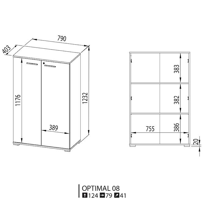 Komód  79 Optimal 08 tölgy sonoma