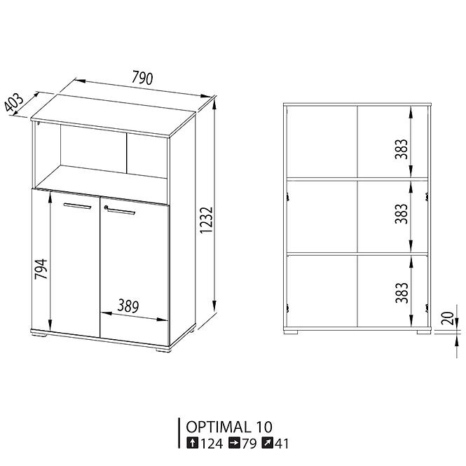 Komód  79 Optimal 10  tölgy sonoma