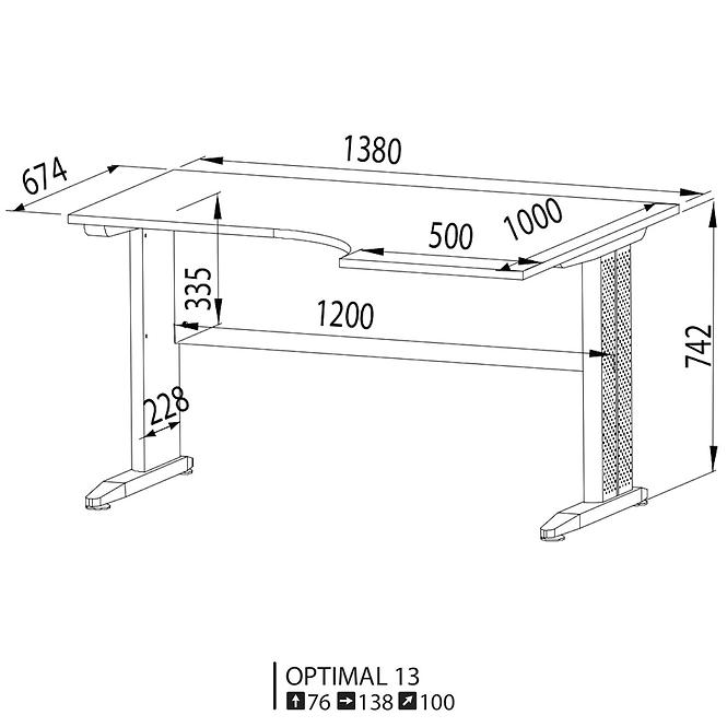 Íróasztal 138 I Optimal 13 tölgy sonoma