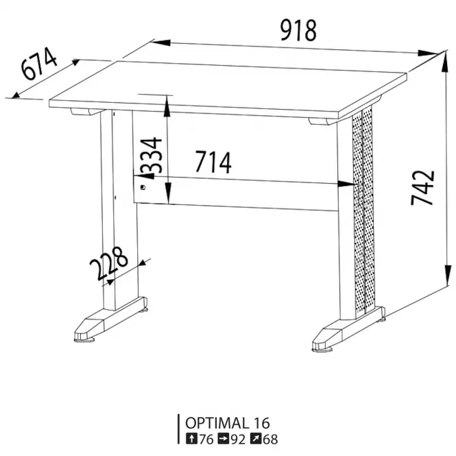Íróasztal   92 Optimal 16 tölgy sonoma