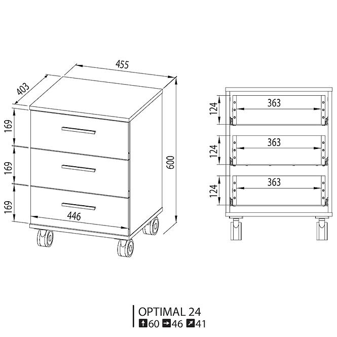 Konténer  46 Optimal 24 tölgy sonoma