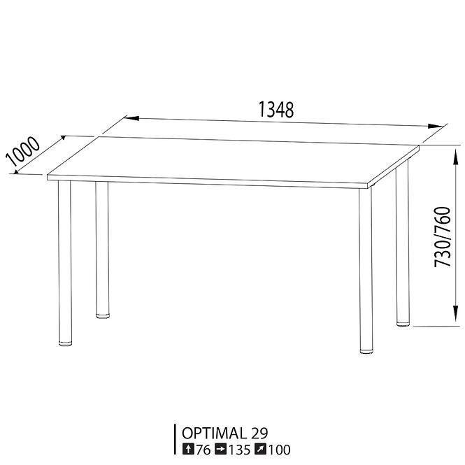 Íróasztal   135 Optimal 29 tölgy sonoma