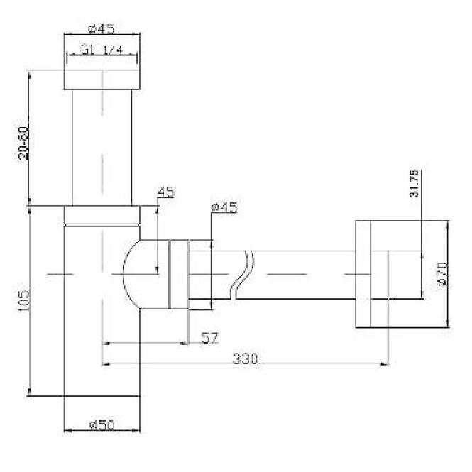 Szifon dekoratív kerek chrom lux 22933