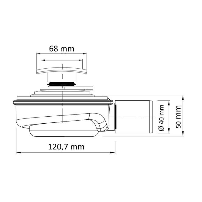 Zuhanytálca szifo Speed2, fi 50 klik-klak szögletes króm 19230