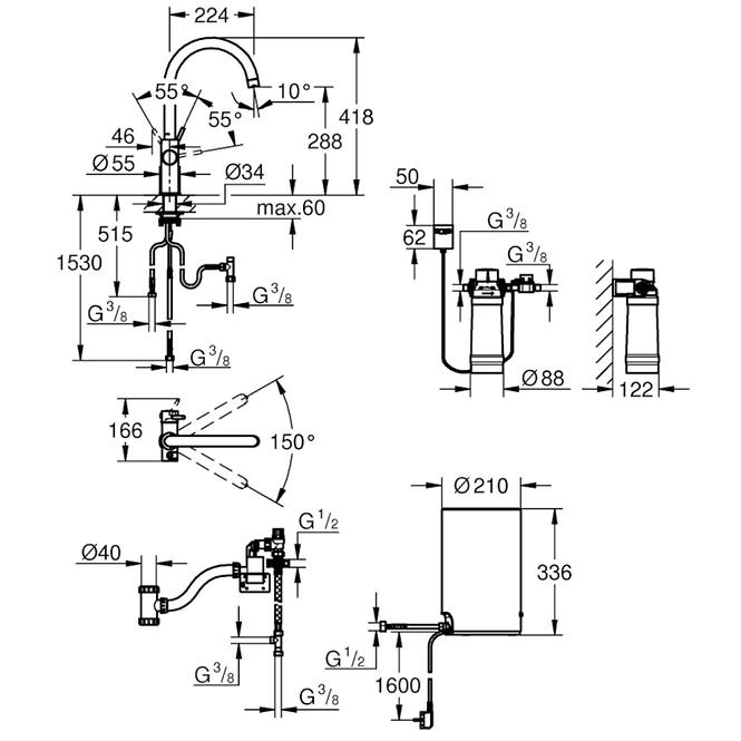 Akkumulátor és kazán álló GROHE RED DUO 30083001