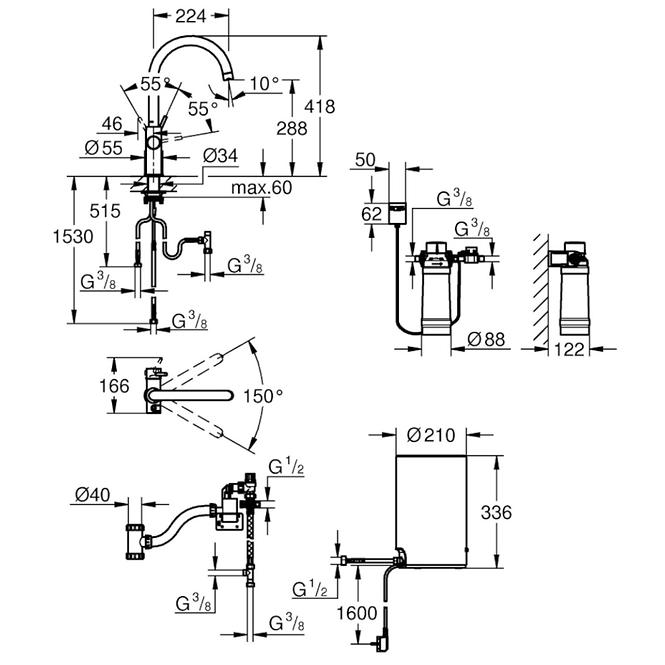 Akkumulátor és kazán álló  GROHE RED DUO 30083DC1