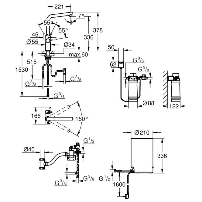 Akkumulátor és kazán álló  GROHE RED DUO 30327001