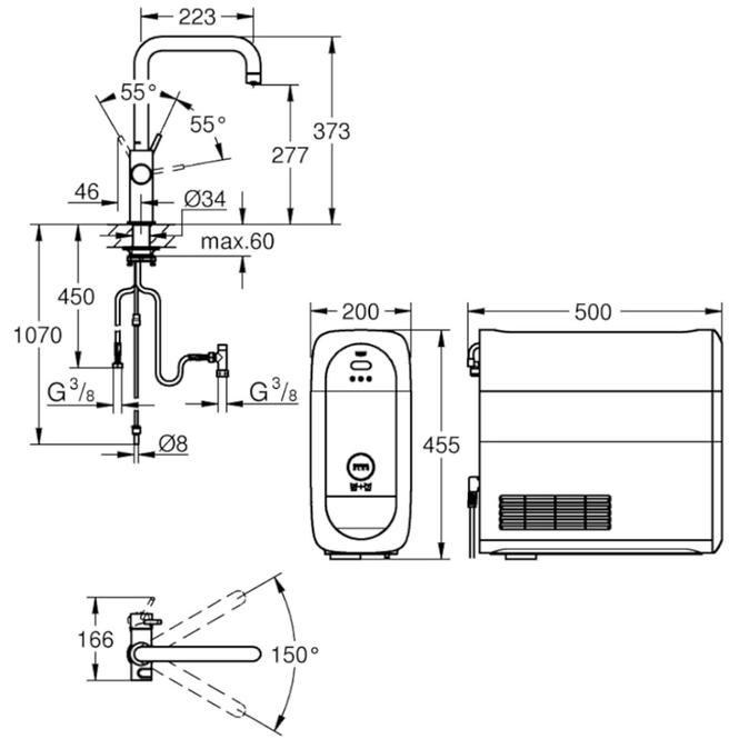 Kezdő szett álló  GROHE BLUE HOME 31456DC1