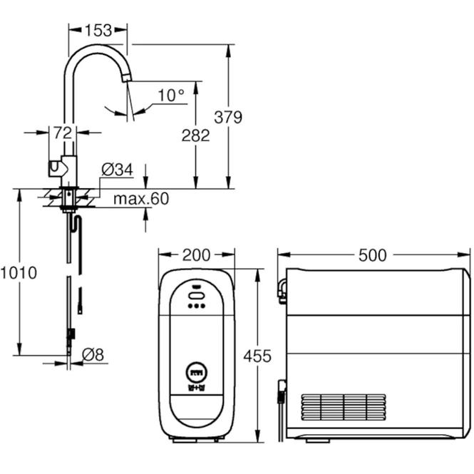 Kezdő szett álló GROHE BLUE HOME 31498DC1