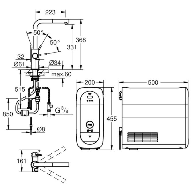 Kezdő szett álló  GROHE BLUE HOME 31539000