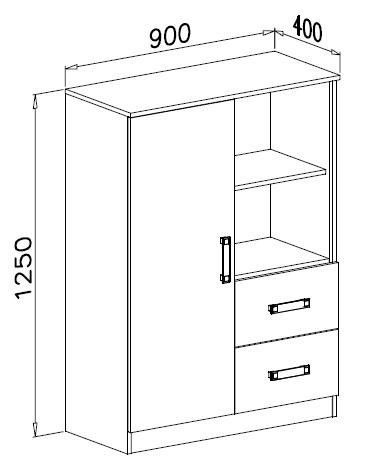 Komód NR-6 Trafiko 90 rózsaszín,2