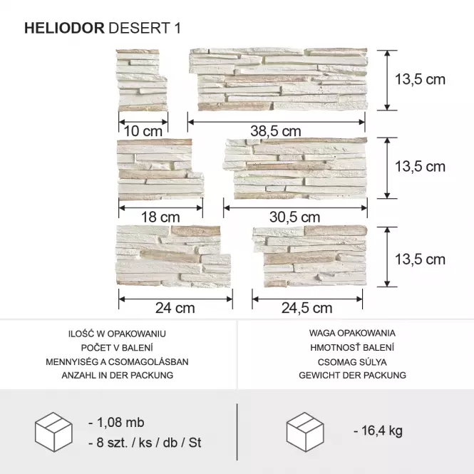 Csempe sarok dekoratív Heliodor Desert 1,2