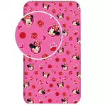 Elasztikus lepedő, 90x200 Minnie Hearts 02