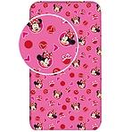 Elasztikus lepedő, 90x200 Minnie Hearts 02