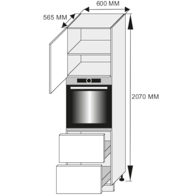 Konyhaszekrény D14RU / 2M - 356 Quantum bézs mat / lava