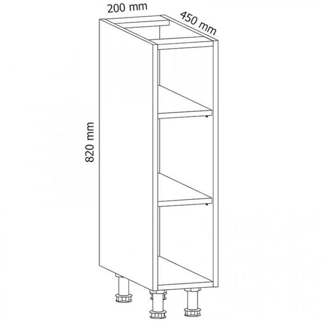 Konyhaszekrény Gardena D20P grey,2
