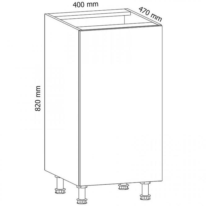 Konyhaszekrény Gardena D40 P jobb grey
