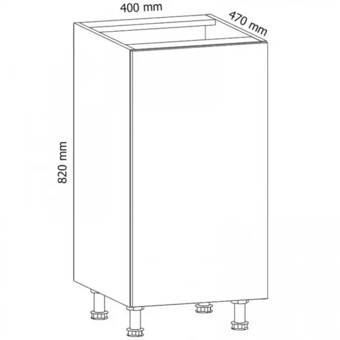 Konyhaszekrény Gardena D40 P jobb grey,2