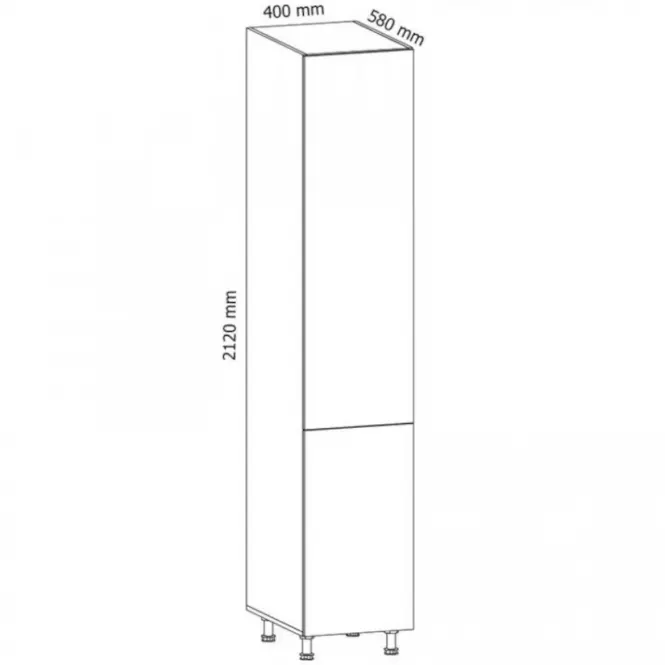 Konyhaszekrény Gardena D40SP P szürke,2