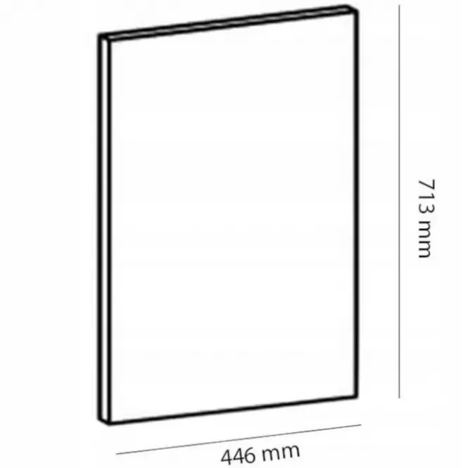 Konyhaszekrény Gardena D45FZW mosogatógép ajtaja 713 X 446 szürke,2