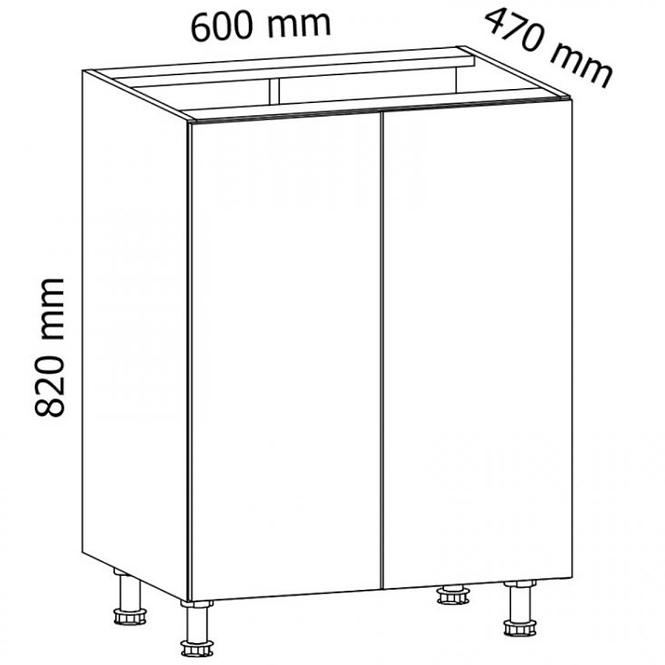 Konyhaszekrény Gardena D60 szürke