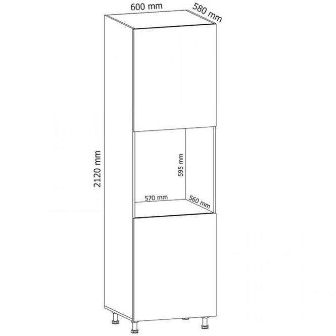 Konyhaszekrény Gardena D60P P szürke,2