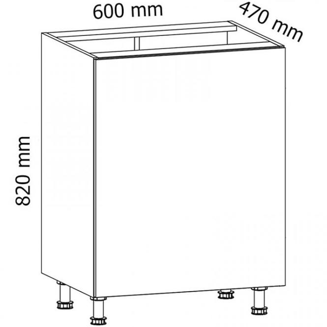 Konyhaszekrény Gardena D60Z P grey