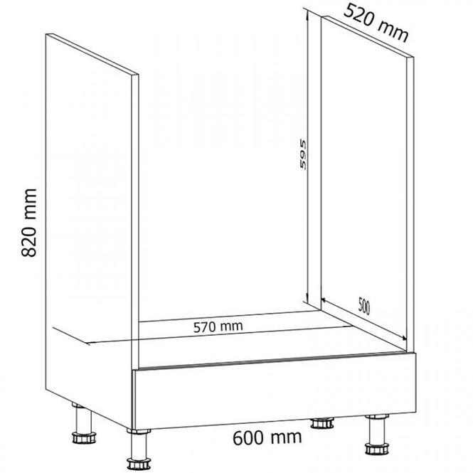 Konyhaszekrény Gardena D60ZK grey