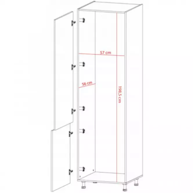 Konyhaszekrény Gardena D60ZL P grey,3