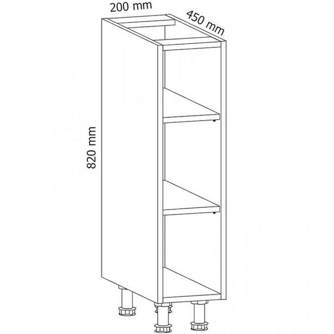 Konyhaszekrény Linea D20P grey,2