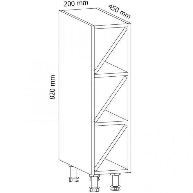 Konyhaszekrény Linea D20W grey
