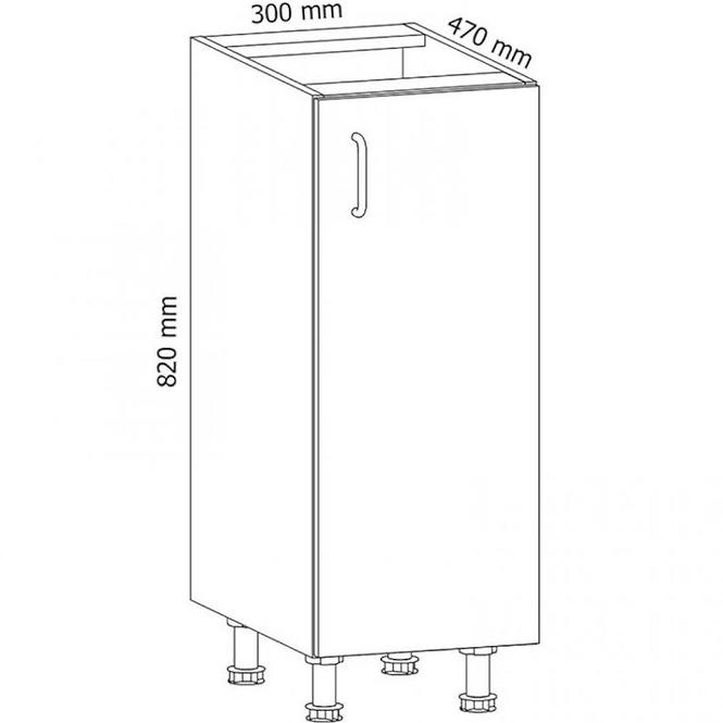 Konyhaszekrény Linea D30 grey
