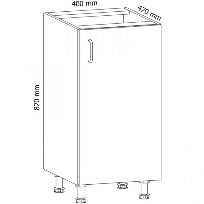 Konyhaszekrény Linea D40 grey
