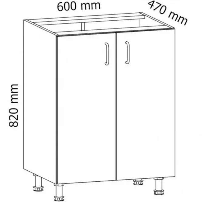 Konyhaszekrény Linea D60 grey,2